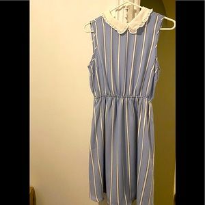 Blue and White Striped Dress